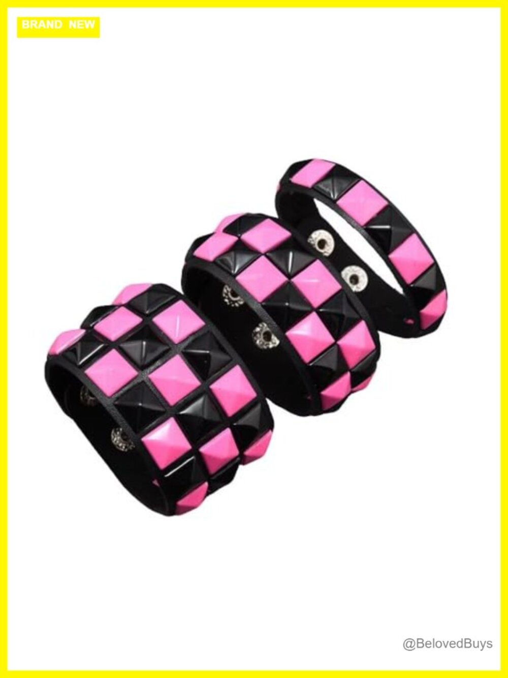 Punk Gothic Faux Leather Studded Cuff Bracelet for Men Women